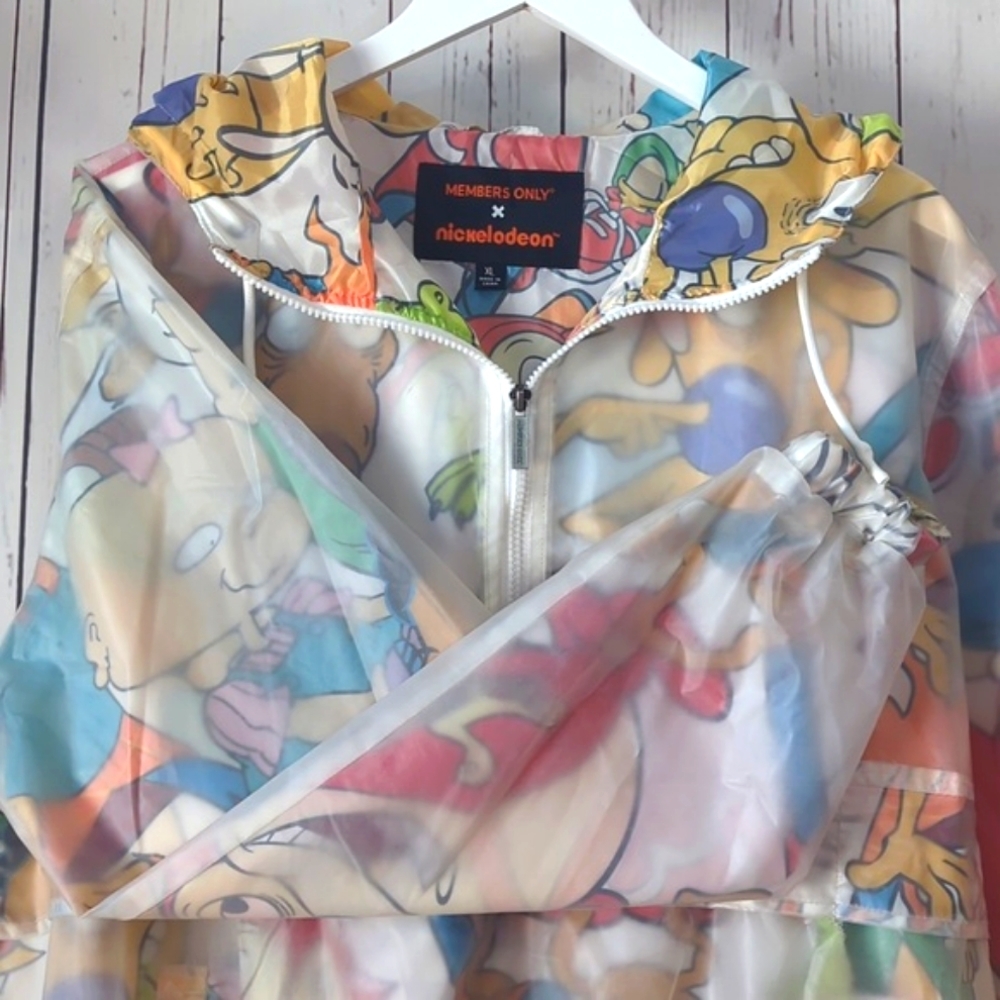 Members Only Translucent Nickelodeon Print Pullover Jacket Size XL - Picture 11 of 16
